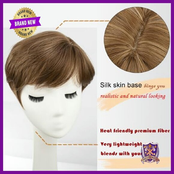 Short Pixie Cut Synthetic Hair Topper for Thinning Hair main image 5